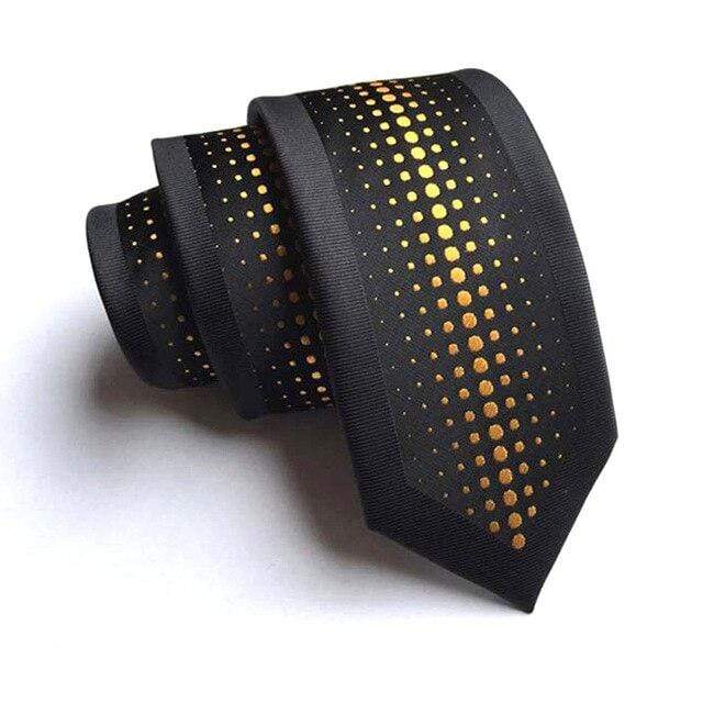 showroomcadeau coffret cravate Noir/Jaune Cravate en soie stylé pour homme et femme