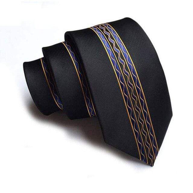 showroomcadeau coffret cravate Noir/Or Cravate en soie stylé pour homme et femme
