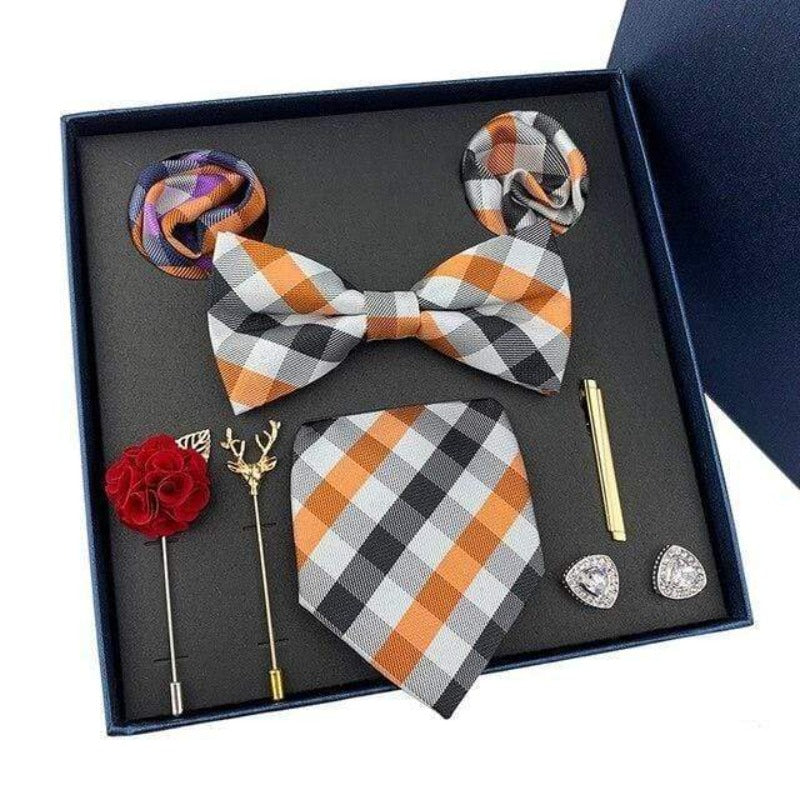showroomcadeau coffret cravate Orange Ensembles de cravates pour hommes