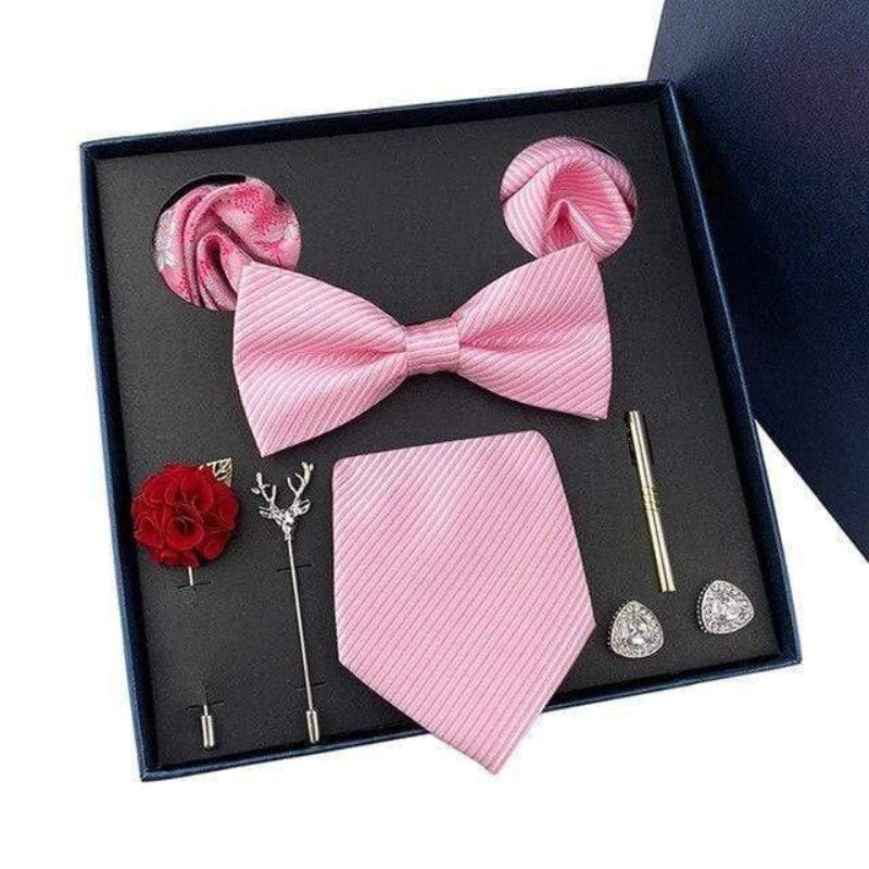 showroomcadeau coffret cravate Rose Ensembles de cravates pour hommes