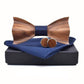 showroomcadeau Cravate homme Bleu/ciel Cravate nœud en bois pour hommes avec Boutons de manchette