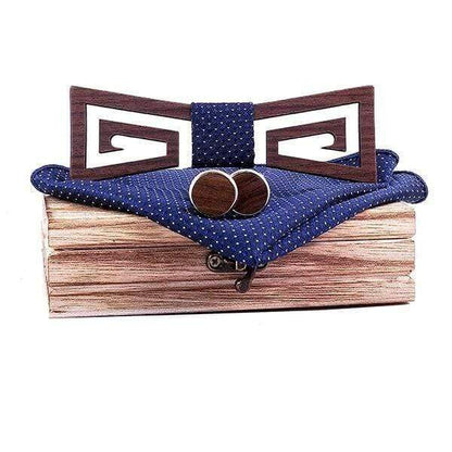 showroomcadeau Cravate homme Bleu Nœud papillon hommes en bois tendance,Cravate homme