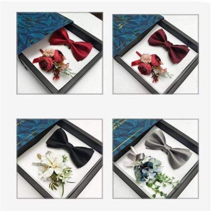 showroomcadeau Cravate homme Ensembles de mouchoir nœud papillon pour mariage