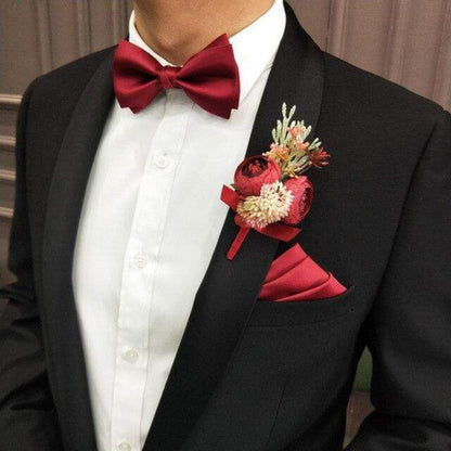 showroomcadeau Cravate homme Ensembles de mouchoir nœud papillon pour mariage