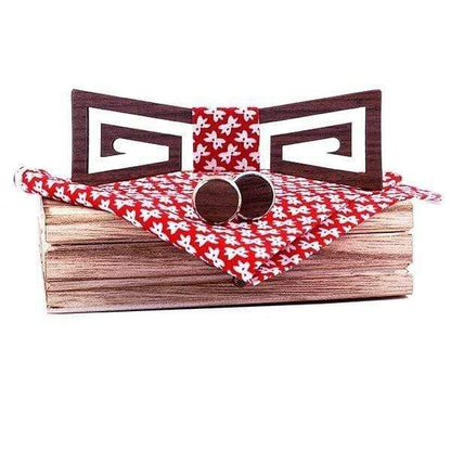 showroomcadeau Cravate homme Rouge Nœud papillon hommes en bois tendance,Cravate homme