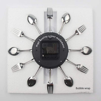 showroomcadeau Horloge murale Chef-Horloge murale créative en métal cuisine