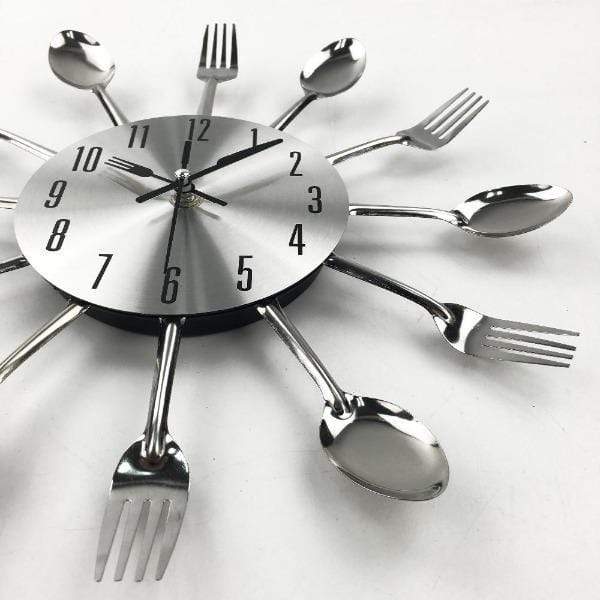 showroomcadeau Horloge murale Chef-Horloge murale créative en métal cuisine