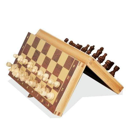 showroomcadeau Jeu d'échecs 34-34cm Jeu d'échecs en bois pliant magnétique,jeu de société