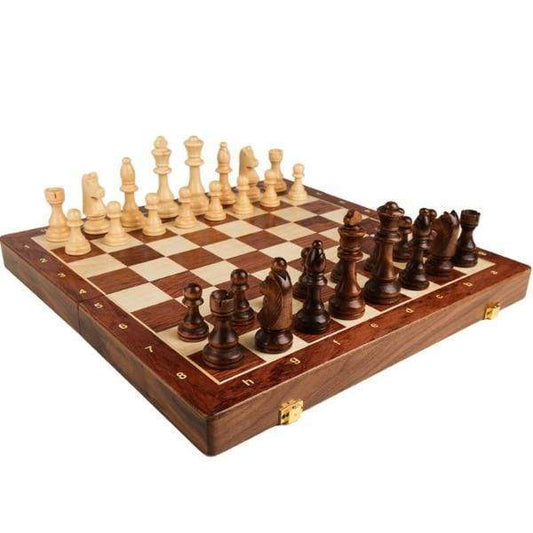 showroomcadeau Jeu d'échecs Jeu d'échecs pliant en bois pièces en bois massif