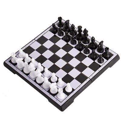 showroomcadeau Jeu d'échecs Noir Blanc 35.7cm Jeu d'échecs en plastique magnétique