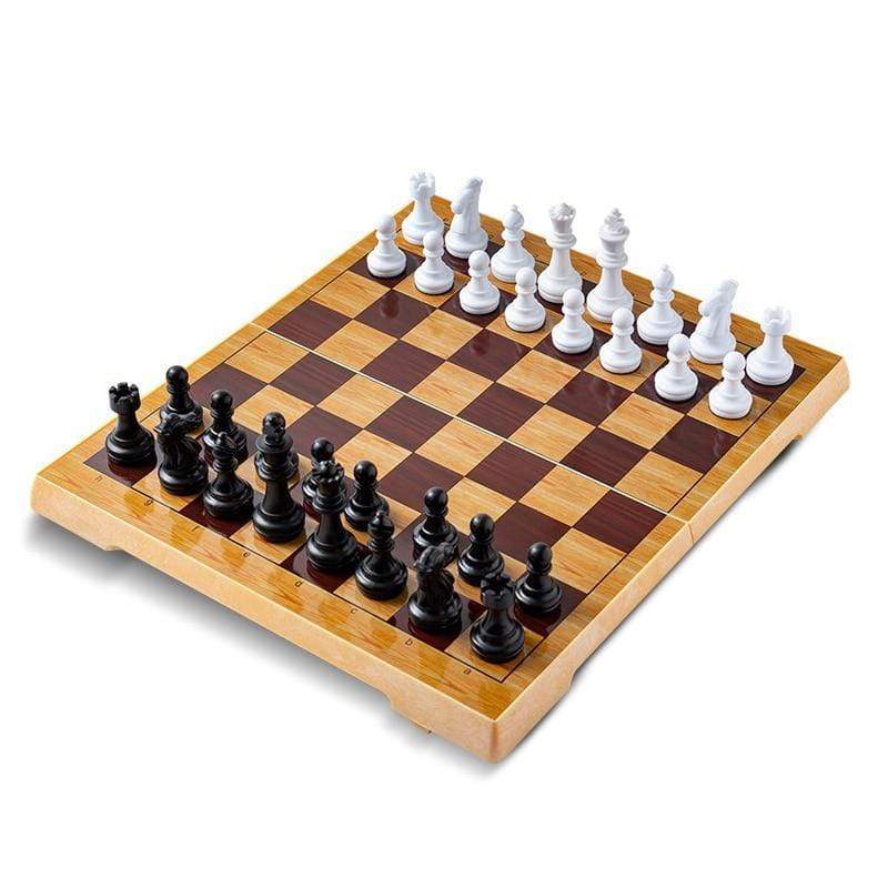 showroomcadeau Jeu d'échecs Petit noir 19cm Jeu d'échecs en plastique magnétique