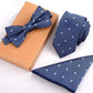 showroomcadeau Noeud papillon Bleu/Blanc Ensemble de cravates solides pour hommes