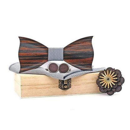 showroomcadeau Noeud papillon Gris Noeud papillon mouchoir boutons de manchette ensembles pour homme