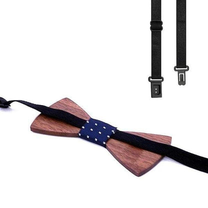 showroomcadeau Noeud papillon Nœud papillon en bois rayé,boutons de manchette