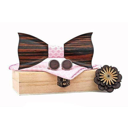 showroomcadeau Noeud papillon Rose Noeud papillon mouchoir boutons de manchette ensembles pour homme