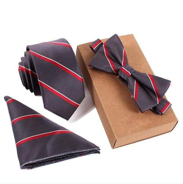 showroomcadeau Noeud papillon Rouge Ensemble de cravates solides pour hommes